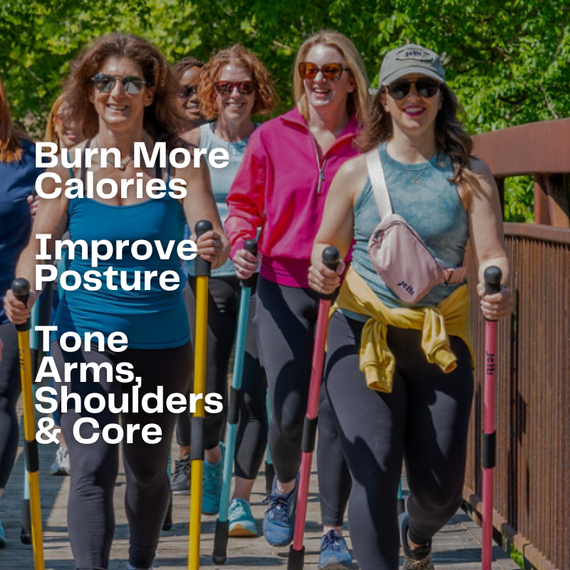 Group of women walking with Jetti Poles for better walking