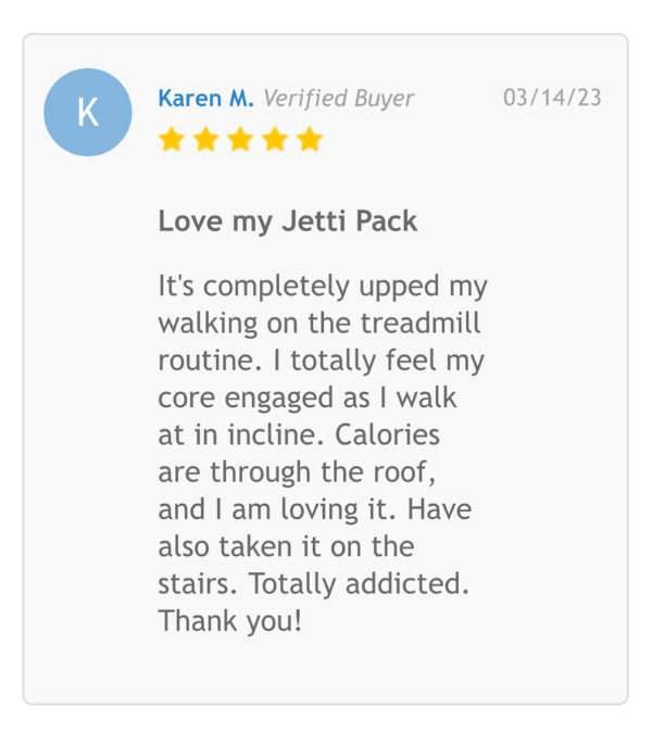 5 star review of Jetti Pack